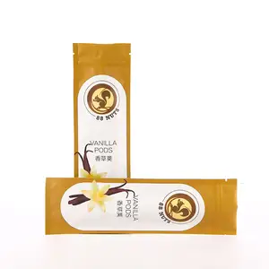 Custom Printed Disposable Plastic PE Nut Food Sachet 3 Side Seal Bags Vanilla Pods Packaging Sachet Ziplock Bag