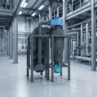 Vertikaler Luftabscheider für die Wiederverwertung von Kunststoff- und Metallabfällen. Trennung von leichten Materialien und Staub.