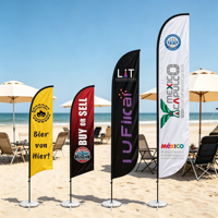 Drapeau publicitaire numérique imprimé personnalisé avec logo pour événements extérieurs, bannière volante en forme de goutte d'eau pour la plage, promotion, drapeau plume imprimé numériquement