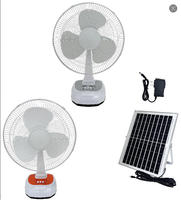 Ventilateur de table à moteur AC rechargeable 16 pouces, panneau solaire 9V 18W, 15W 6x2500mA, 3 niveaux de vitesse réglables, hauteur réglable, classe d'efficacité énergétique