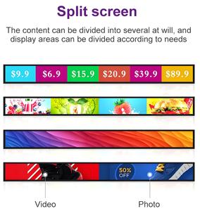 Siêu rộng kéo dài thanh Màn hình LCD kỹ thuật số biển <span class=keywords><strong>Android</strong></span> Mạng quảng cáo hiển thị cho kệ - Product Image 2