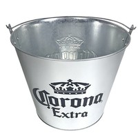 Seau à glace en fer galvanisé personnalisé pas cher, étanche, de forme ovale, idéal pour pique-nique, restaurant, refroidisseur à vin, antirouille, avec poignée creuse