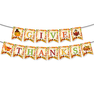 Banderín Decorativo con Diseño de Hoja de Arce, Pavo y Calabaza para Fiesta de Acción de Gracias, Decoraciones para Fiesta de Acción de Gracias - Product Image 5