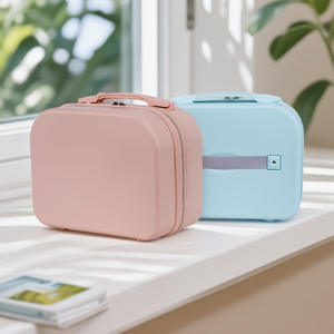 Boîte de rangement de cosmétiques portable, petite trousse de maquillage de voyage, matériau PP léger avec fermeture éclair et poche en filet pour usage domestique - Product Image 4