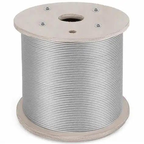 Paranco zincato e non zincato 6x19 prezzo all'ingrosso corda in acciaio inossidabile a basso rilassamento filo di acciaio non legato per Pc