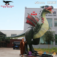 Statues artificielles animatroniques de modèle de dragon volant de Western d'équipement interactif de parc à thème