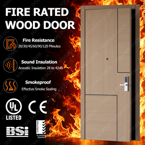 <span class=keywords><strong>Porte</strong></span> coupe-feu en bois massif autofermante, certifiée EN13501-4 EN1634-3 CE, <span class=keywords><strong>EI</strong></span> <span class=keywords><strong>30</strong></span> 60 90 Sa4 S200, résistante au fumée, pour hôtel au Royaume-Uni - Product Image 1
