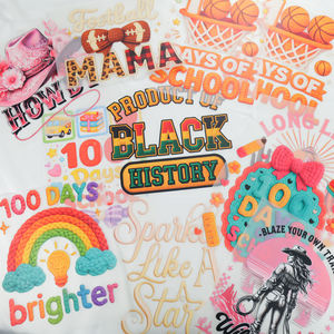 Fournisseur chinois de transferts DTF 3D style cowboy 1865 Black Girl pour bodies de bébé, transferts DTF pour vêtements, mois de l'histoire des Noirs - Product Image 2