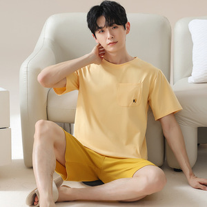 2025 nuovo <span class=keywords><strong>pigiama</strong></span> da <span class=keywords><strong>uomo</strong></span> Cool Set traspirante e comodo Shorts a maniche corte ampio abbigliamento per la casa - Product Image 4