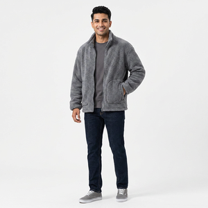 Mens Sherpa <b>Fleece</b> <b>Jacket</b> - Warm and Cozy Full-Zip <b>Jacket</b> <b>with</b> Soft <b>Fleece</b> <b>Lining</b>, Perfect for Winter, Outdoor Adventures - Product Image 1