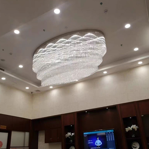 Fabricación OEM ODM de Lámparas Colgantes de Cristal LED Modernas para Decoración de Interiores de Lujo, Vestíbulos de Hotel y Salones de Banquetes - Product Image 2