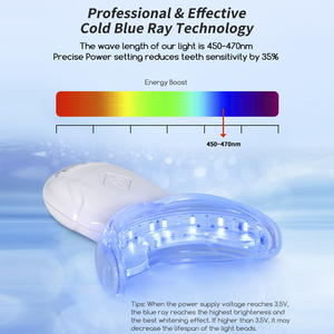 Kit di sbiancamento dei denti con sorriso di neve senza fili portatile 32LED <span class=keywords><strong>rosso</strong></span> e blu Kit di sbiancamento dentale sfuso con etichetta privata - Product Image 3