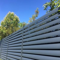 Clôture extérieure de luxe en alliage d'aluminium, design à lattes horizontales, finition thermolaquée, durable, imperméable, pour allée de villa