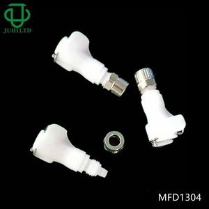 Female Quick Coupling 1/8" flow body Air <b>Hose</b> In-line Valved Insert Quick Connector Fittings With Metal Locking Nut - Product Image 1