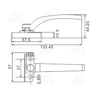 Casement dày nhôm hợp kim cửa sổ xử lý cửa sổ khóa xử lý 50 loại cửa và cửa sổ xử lý - Product Image 3