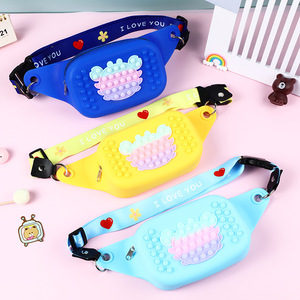 2022 Hot Silicones <b>Popping</b> Waist Bag Kids Fidgets Stress Relief Waterproof Fanny Pack Waist Bag Toy - Product Image 5
