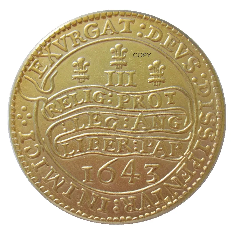Reproductie 1643 Uk Engeland 3 £ Triple Unite - Charles Ik Oxford Mint Vergulde Munten