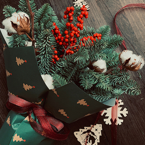 Hoa mô hình giáng sinh in giấy kraft không thấm nước tráng giấy kraft cho kích thước tùy chỉnh gói đóng gói quà tặng giáng sinh - Product Image 4