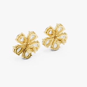 Boucles d'oreilles clous halo en diamant rond les plus vendues avec finition étincelante, parfaites pour les soirées et les occasions formelles, disponibles au meilleur prix - Product Image 2