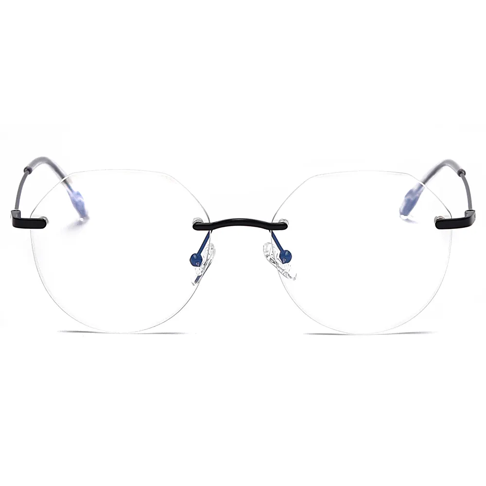 Runde randlose Metallrahmen Brillen Optische Rahmen für verschreibung pflicht ige Brillen