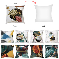 Housse de coussin décorative à impression 3D abstraite géométrique, dorure, peinte à la main