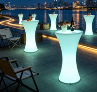 Nouvelle table et chaise de cocktail LED à 16 couleurs changeantes, mobilier de fête rechargeable, mobilier d'extérieur lumineux pour les événements de mariage
