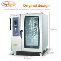 Horno eléctrico de convección de 8 capas (pantalla táctil, pulverizador, vapor, CE) para panadería/hotel, ideal para asar pasteles de cerdo