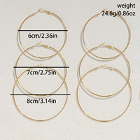 3 paires de boucles d'oreilles avec différents motifs et tailles, style tendance, vente en gros N25384