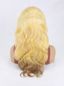 22 pouces 13x4 pleine dentelle frontale blonde corps vague perruque naturelle africaine tressée perruque de cheveux humains - Product Image 2