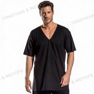 <strong>Mens</strong> Sleepshirt <strong>Nightshirt</strong> V Neck Short Sleeve Soft Nightgown Pajamas Plus Size <strong>Men's</strong> Sleepwear - Product Image 5