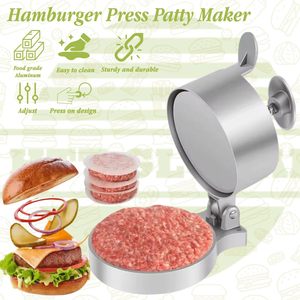 Presse à hamburgers manuelle à épaisseur réglable - Machine à galettes antiadhésive pour hamburgers faits <span class=keywords><strong>maison</strong></span>, viande de bœuf et de poulet - Product Image 5