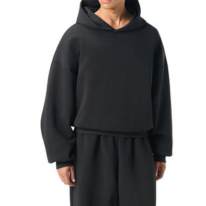 Ensemble en laine de la côte ouest pour homme, surdimensionné, 100% coton, motif uni, doublure d'hiver, style hip-hop, sweat-shirt grande taille - Product Image 1