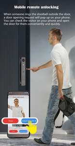 أمن المنزل 3D الوجه التعرف على بصمات الأصابع التطبيق واي فاي الذكية قفل رقمي بطاقة رمز قفل الباب الإلكتروني Cerraduras Inteligentes - Product Image 4