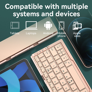 <span class=keywords><strong>Tastiera</strong></span> pieghevole a caldo in metallo <span class=keywords><strong>con</strong></span> supporto per telefono per Tablet Ipad per computer portatile 3 dispositivi <span class=keywords><strong>con</strong></span> <span class=keywords><strong>tastiera</strong></span> Blue-tooth - Product Image 3