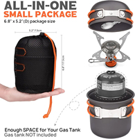 Ensemble de cuisine de camping KingGear en alliage d'aluminium léger avec pot en céramique, fourchette, cuillère et couteau pour 2-3 personnes