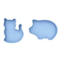 Ensembles d'alimentation mignons pour enfants, bols incassables en forme de chat et de cochon, plaque d'aspiration en silicone avec couleur personnalisée pour bébé