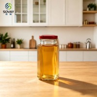 Pot en verre transparent à parois droites de 280 ml, à large ouverture, pour le stockage des aliments en vrac