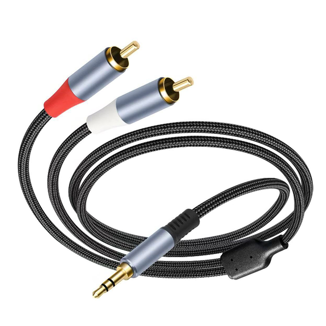 3.5mm to RCA Cable Gold Plated Nylon Braided 3.5mm Male to 2RCA Male Stereo Audio Y Splitter Adapter for Tablets/Speakers