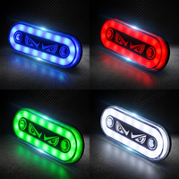 Barre lumineuse LED ovale universelle 5 couleurs (rouge, bleu, vert, ambre, blanc) – Lampe de signalisation d'urgence pour grille de calandre, montage sur pont, camion, SUV, voiture
