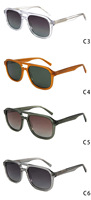 QSKY 23SA027 Lunettes de soleil polarisées en acétate faites à la main, surdimensionnées, à double pont, de haute qualité, avec verres TAC UV400, personnalisables avec logo OEM
