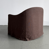 Fauteuil pivotant Wabi Sabi en lin, housse amovible et lavable, structure en bois massif, pour chambre, salon, hôtel
