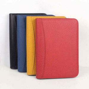 Carnet de notes en cuir personnalisé pour manager de la marque HUAHAO, format B5 A5, avec fermeture éclair et calculatrice - Product Image 1