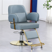 Fauteuil de Barbier Ergonomique Inclinable avec Pompe Hydraulique, Repose-Pieds Réglable, Rotation à 360°, en Similicuir Durable