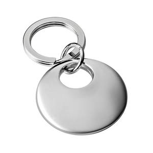 Porte-clés RONDO élégant en alliage avec mousqueton, logo gravé au laser, impression émail dur en acier inoxydable pour clés, bois et alliage de zinc - Product Image 1