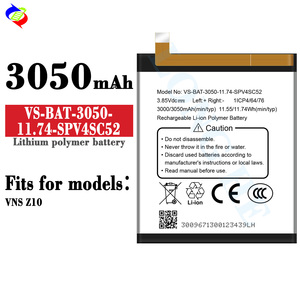 แบตเตอรี่ลิเธียมไอออนแบบชาร์จไฟได้ VS-BAT-3050-11.74-SPV4SC52 3050มิลลิแอมป์ต่อชั่วโมงสำหรับ <span class=keywords><strong>Z10</strong></span> VNS - Product Image 1