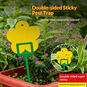 Piège à insectes collant imperméable pour plantes d'intérieur, autocollant double face jaune/bleu/noir en forme de papillon, accessoires de jardinage - Product Image 3