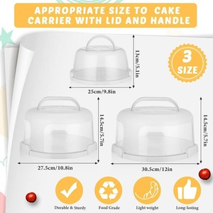 HST 7/10/13 pollici, scatola circolare riutilizzabile, confezione portatile per torta, custodia per alimenti, trasportino per torta con tazza per Muffin - Product Image 3