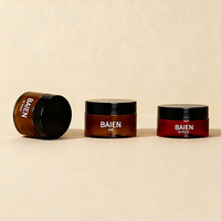 Prix usine pots de crème de luxe vides en plastique 100g pot de crème Petg brun rouge couleur pots de crème de beauté pour cosmétiques