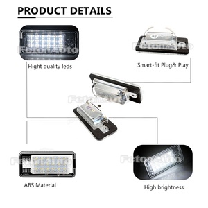 12V 18 LED Auto Canbus Voiture LED Numéro <span class=keywords><strong>Plaque</strong></span> D'immatriculation Lumière pour <span class=keywords><strong>Audi</strong></span> A3 <span class=keywords><strong>A4</strong></span> A6 A8 B6 <span class=keywords><strong>B7</strong></span> Q7 RS6 Plus Avant Quattro Cabriolet Nouveau - Product Image 4