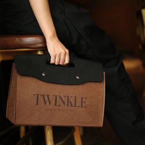 Bolso de mano de moda de fieltro para hombre Bolso de oficina de moda con archivo de mano Nuevo bolso de documentos de retazos - Product Image 4